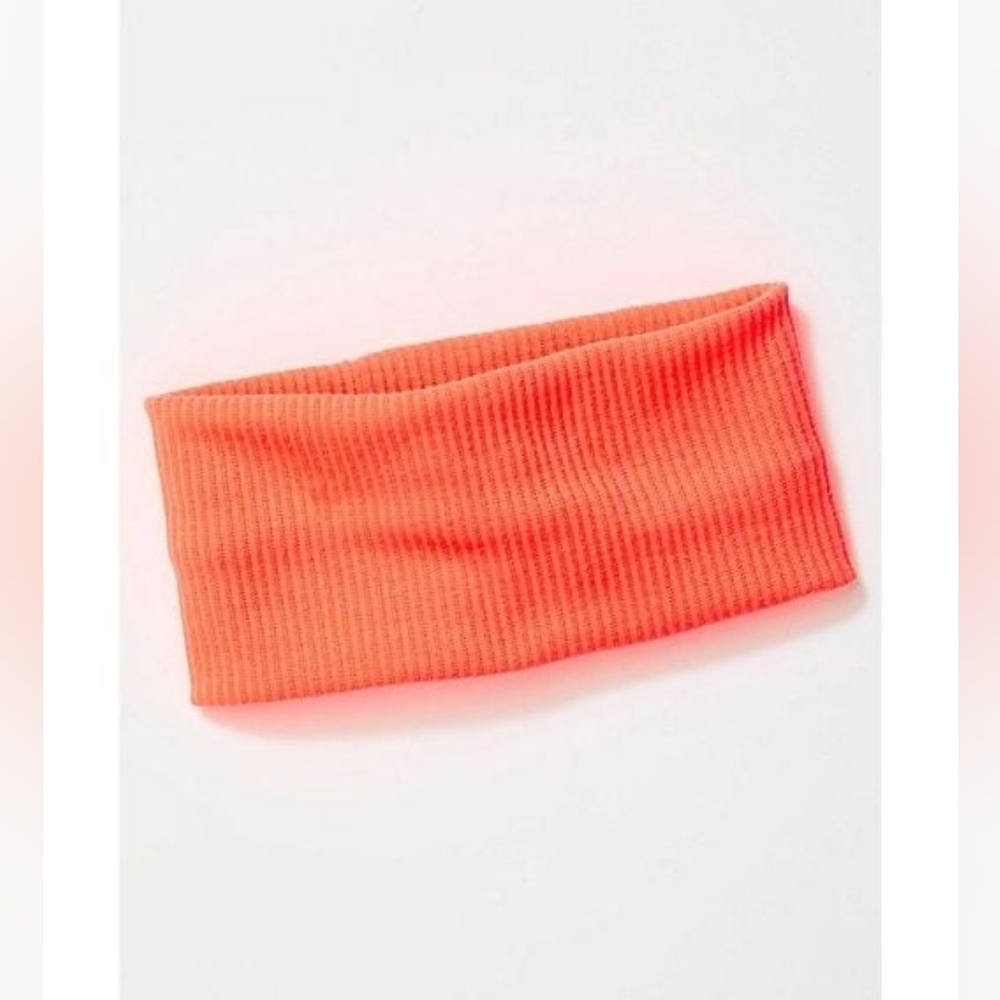 NWT Free People Super Wide Soft Headband Neon Orange - Picture 3 of 7